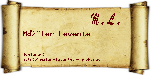 Müler Levente névjegykártya